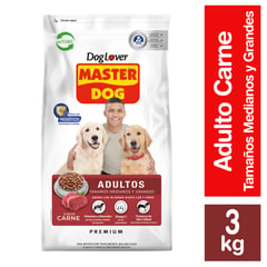 MASTER DOG - Alimento Seco para Perro Adulto Sabor Carne 3 Kg