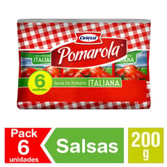 POMAROLA - Pack Salsa de Tomate Carozzi 6 x 200 g