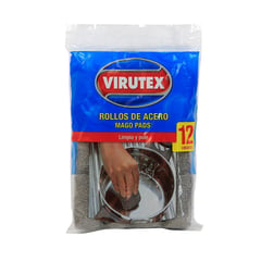 VIRUTEX - Esponja Virutilla Rollos de Acero Mago Pads