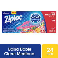 ZIPLOC - Bolsa para Conservar Doble Cierre Mediana 24 Un