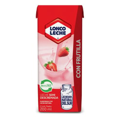 LONCOLECHE - Leche Semidescremada Sabor Frutilla 6 x 200 ml