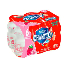 CHAMYTO - Pack Bebidas Lácteas Sabor Frutilla 6 x 80 ml