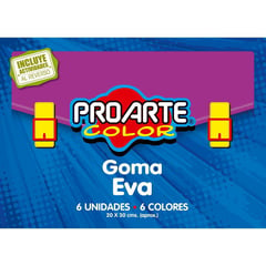 PROARTE - Goma Eva 6 Colores 6 Hojas 20 x 30 cm