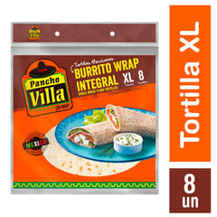 PANCHO VILLA - Tortillas Integral Burritos y Wraps XL 8 Un 380 g