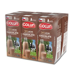 COLUN - Pack Leche Semi Descremada Sabor Chocolate 6 x 200 ml