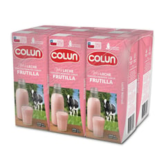 COLUN - Pack Leche Semi Descremada Sabor Frutilla 6 x 200 ml