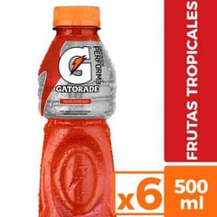 GATORADE - Pack 6 Bebidas Isotónicas Sabor Frutas Tropicales 500 ml