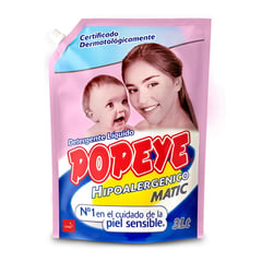 POPEYE - Detergente Líquido Hipoalergénico Bebé Doypack 3 L