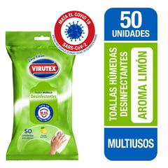 VIRUTEX - Toallas Desinfectantes Aroma Limón 50 Un