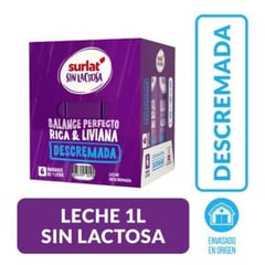 SURLAT - Pack Leche Descremada Sin Lactosa 6 x 1 L