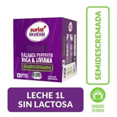 SURLAT - Pack Leche Semi Descremada Sin Lactosa 6 x 1 L