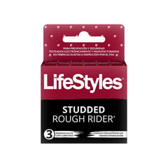 LIFESTYLES - Preservativos con Látex Studded Rough Rider 3 Un