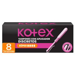 KOTEX - Tampones con Aplicador Súper 8 Un