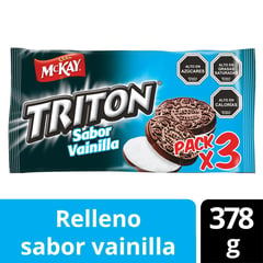 TRITON - Galleta Relleno Vainilla 3 x 126 g