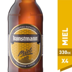 KUNSTMANN - Pack Cerveza Miel 4.8° Botella 4 x 330 cc