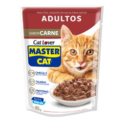 MASTER CAT - Alimento Húmedo para Gato Adulto Sabor Carne 85 g