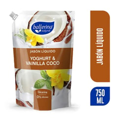 BALLERINA - Jabón Líquido Yoghurt Vainilla Coco Doypack 750 ml