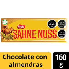 SAHNE NUSS - Chocolate con Almendras Barra 160 g