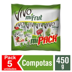 VIVO - Pack Compotas Sabor Manzana y Pera 5 x 90 g