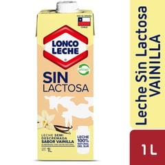 LONCOLECHE - Leche Semidescremada Sin Lactosa Sabor Vainilla 1 L