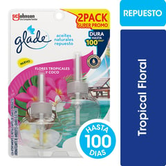 GLADE - Pack Ambientador Aceites Naturales Flores Tropicales y Coco