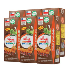 SOPROLE - Pack Leche Semi Descremada Sabor Chocolate 6 x 200 ml