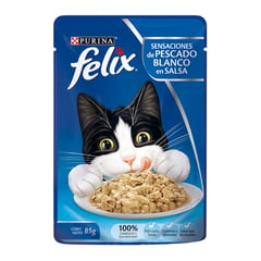 FELIX POUCH - Alimento Húmedo para Gato Adultos Sabor Pescado Blanco Sobre