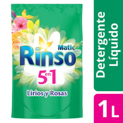 RINSO - Detergente Líquido Lirios y Rosas Recarga 1 L