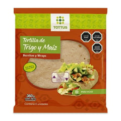 TOTTUS - Tortillas Trigo y Maiz Burritos y Wraps 6 Un 360 g