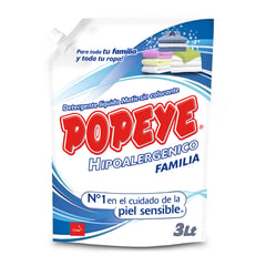 POPEYE - Detergente Líquido Hipoalergénico Familia Popeya Doypack 3 L