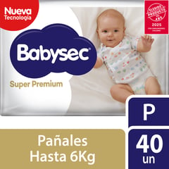 BABYSEC - Pañales Desechables Super Premium Talla P 40 Un