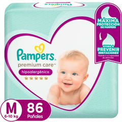 PAMPERS - Pañales Desechables Premium Care M 86 Un