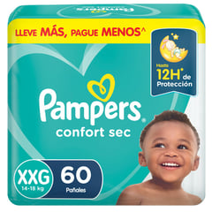 PAMPERS - Pañales Desechables Confort Sec XXG 60 Un