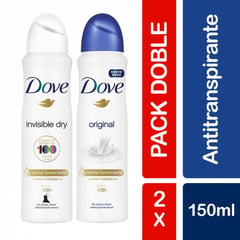 DOVE - Pack desodorante aerosol invisible dry