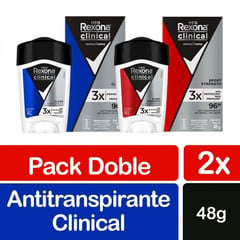 REXONA - Pack Desodorante en Barra Antitranspirante Men 2 x 48 g