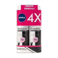 NIVEA - Pack 4X Desodorante Spray Black & White Clear