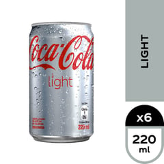 COCA COLA - Pack 6 Bebidas Light Lata 220 ml