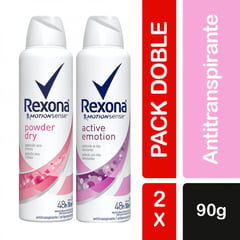 REXONA - Pack desodorante powder dry - active emotion