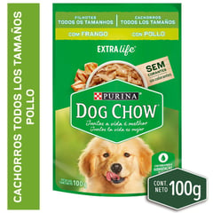 DOG CHOW - Alimento Húmedo Para Perro Pollo Cachorros