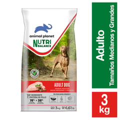 ANIMAL PLANET - Alimento Seco para Perro Adulto Sabor Carne 3 Kg