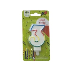 TOTTUS - Vela Numeral Glitter N3 1 Un