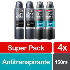 DOVE - Pack Antitranspirante Aerosol Hombre 4 x 150 ml