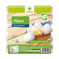 TOTTUS - Huevos Blanco Mediano 30 Un