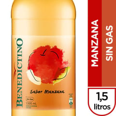 BENEDICTINO - Agua Sabor Manzana Sin Gas 1.5 L