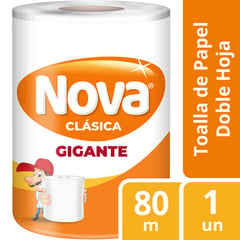 NOVA - Toalla de Papel Gigante Doble Hoja 80 mts