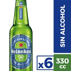 HEINEKEN - CERVEZA HEINE 0.0 X6 LN 330 CC