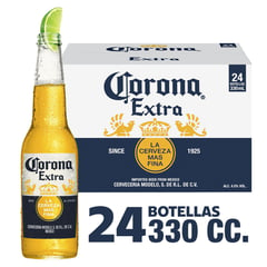 CORONA - Pack Cerveza Lager Botella 4.5° 24 x 330 cc