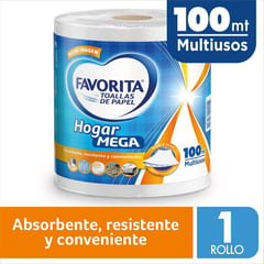 FAVORITA - Toalla de Papel Mega 100 mts