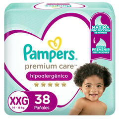 PAMPERS - Pañales Desechables Premium Care XXG 38 Un