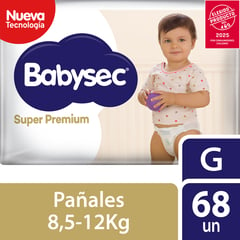 BABYSEC - Pañales Desechables Super Premium Talla G 68 Un